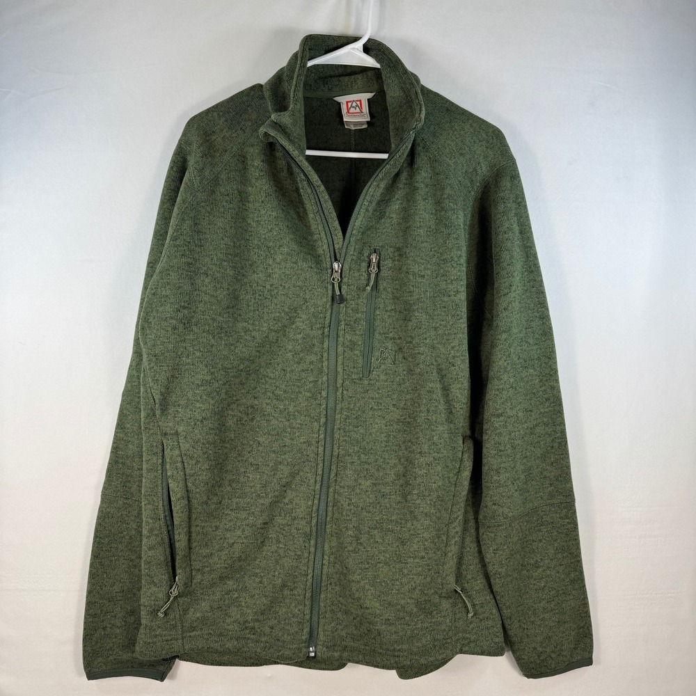 Avalanche Outdoor Inspired Apparel Men Lg Green Full Zip Fleece Jacket RN83520